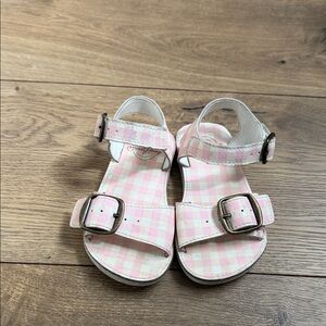 SweetHoney Size 6 Toddler Plaid Pink Sandals